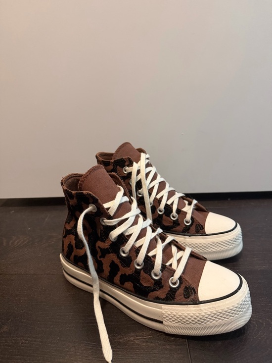 Converse Shoes - Converse Brown Leopard Print High-Top Sneakers with White Toe